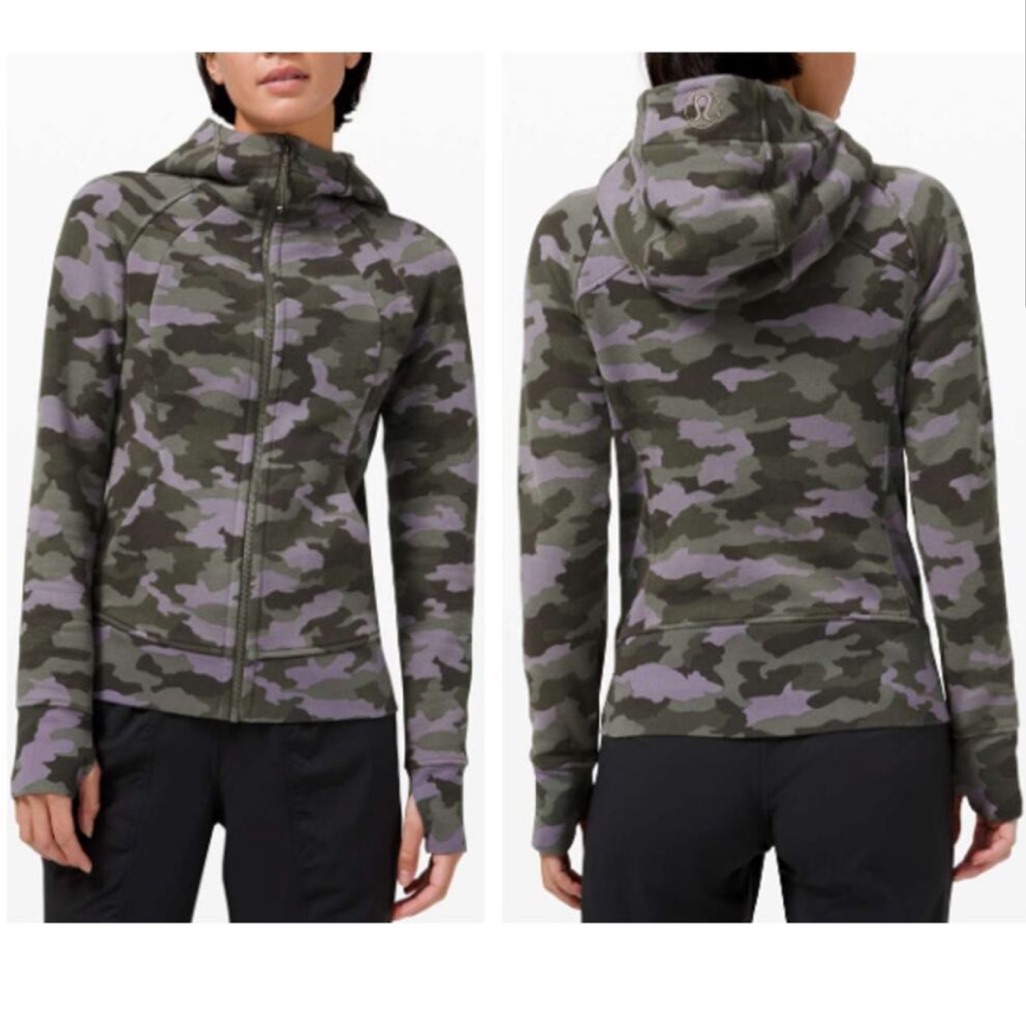 Lululemon Camo Scuba Full Zip-Up Hoodie